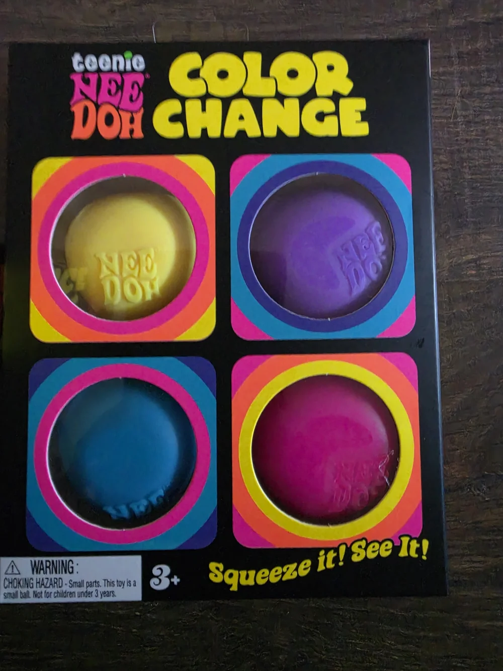 Teenie Nee Doh Color Change Squishy Pack - Yellow, Purple, Blue, Pink (2 Boxes)